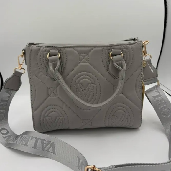 Valentino Handbags - Valentino Orlandi Quilted Bag in Gray Vegan Leather w Guitar Crossbody Strap